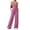 Pink, variant on JULMCOMO Jumpsuits for Women Scoop Neck Spaghetti Strap Casual Rompers High Waisted Wide Leg Summer Loose Fit Overalls with Pockets Pink S