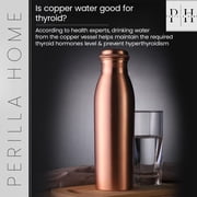 Perilla Home 100% Plain (1 Litre ) Pure Copper Bottle With Leak Proof Contains Ayurveda Health Benefits For Drinking Water For Men Women Gym Yoga |Travelling | Hiking | Indoor | Outdoor | Office |