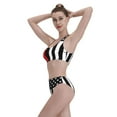 thumbnail image 5 of Daiia Firefighters USA Flag printed 2 piece Swimsuit Bikinis for Women High Waisted Racerback Bathing Suits Summer Tummy Control Scoop Neck Swimwear-XX-Large, 5 of 8