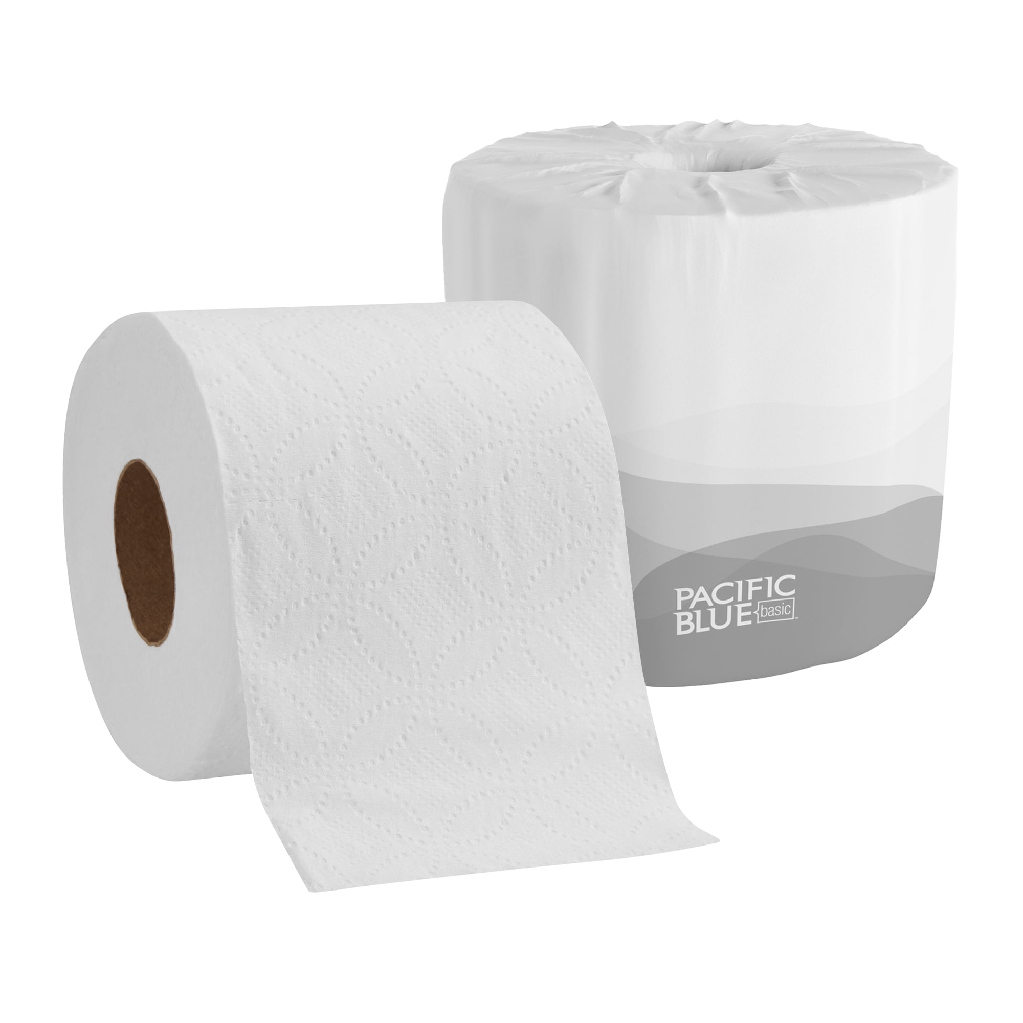 Pacific Blue Basic, GPC13718, Jumbo Jr. High-Capacity Toilet Paper, 8 /  Carton, White 