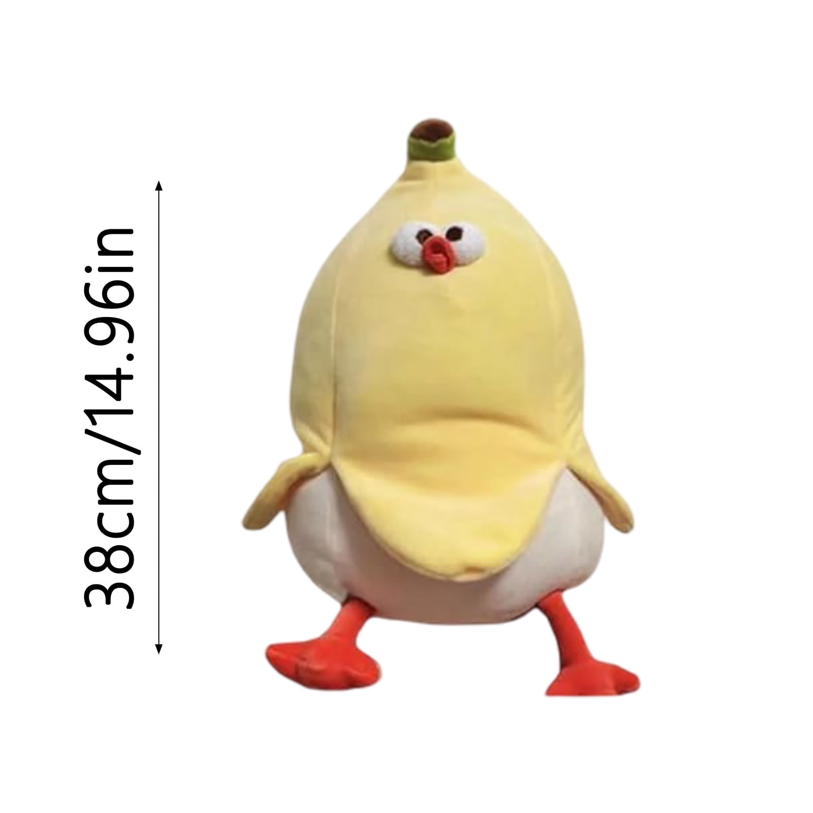 Dundun Chicken Banana Plush Cute Food Theme Stuffed Animal Soft Huggable Toy(Yellow-15In)