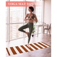 thumbnail image 2 of Burnt Orange Stripe Yoga Towel for Hot Yoga Non Slip, Farmhouse Striped Abstract Art Yoga Mat Towel Absorbent Yoga Sweat Towels Microfiber Hot Yoga Blanket for Bikram Pilates 26"x74", 2 of 7