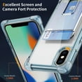 thumbnail image 5 of Design for iPhone XS Max Case with Card Holder, Wallet Ring Holder Kickstand Case Clear Slim Four Corner Enhanced Protective Cover Anti-Scratch Shockproof Phone Card Case for iPhone XS Max, Blue, 5 of 8