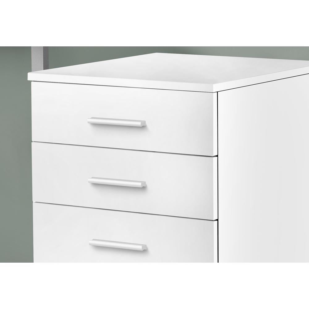 Monarch Specialties File Cabinet, Rolling Mobile, Printer Stand, Office, Work, White Laminate