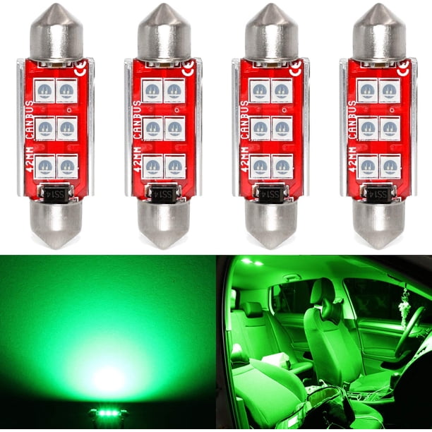 Bombilla LED superbrillante de 500 lúmenes, 578, 3030, 6 SMD, adorno de 1.614 in, 1.654 in, 211-2, 212-2, para interior del coche, lectura de mapas, cúpula, maletero, luz de cortesía, 6000 K, xenón bl