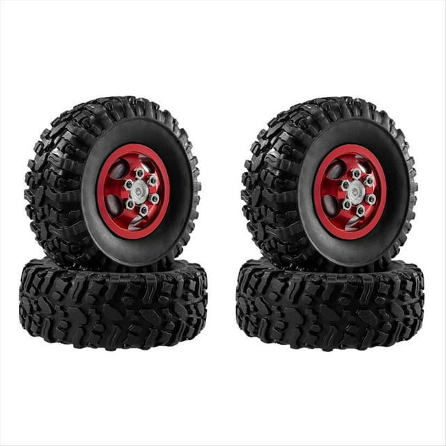 Rojo para 1/12 MN82 LC79 MN78 Naughty Dragon Control Remoto Accesorios de Coche Ruedas y Neumáticos de Metal Mejorados