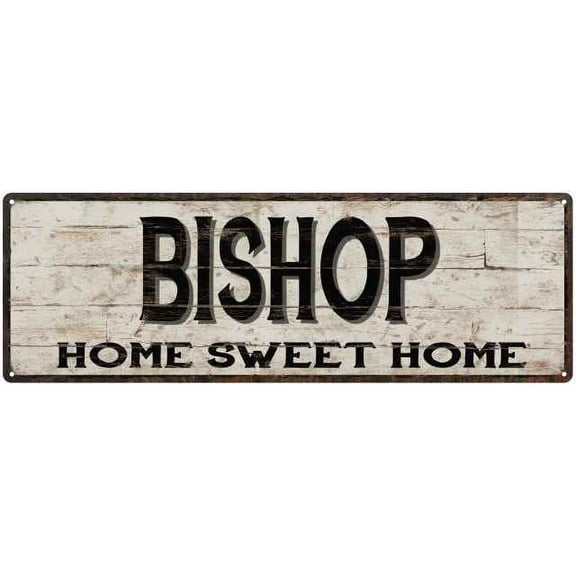 BISHOP Rustic Home Sweet Home Sign Gift 6x18 Metal Decor 106180084238