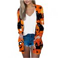 thumbnail image 2 of Prendas y chaquetas informales sin capucha de manga larga para mujer, blusa informal de manga larga con estampado y bolsillo, cárdigan, abrigo holgado de algodón de imitación para mujer, 2 of 6