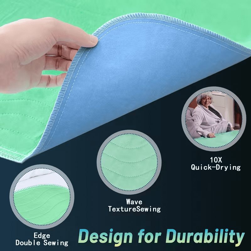 2 Pcs Extra Heavy Absorbency Washable Underpads, Waterproof Quick Drying Nursing Pads Incontinence Bed Pads, Reusable Washable Pee Pads for Dogs, Diaper Changing & Adults（ 38" X 56" ）