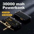 thumbnail image 3 of Power Bank Pila Batería Recargable Kimhi Carga Super Rapida 30,000mah Portatil Con 3 Cables 1 Puerto Usb 1 Puerto Tipo C Cargador Para Celular Tablet Banco De Energia Pantalla Led 1pz, 3 of 6
