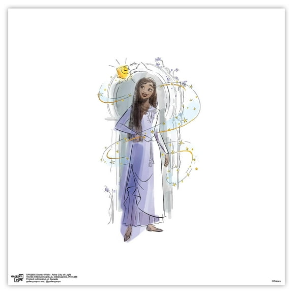Gallery Pops Disney Wish - Asha City of Light Wall Art, Unframed Version, 12" x 12"