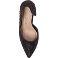thumbnail image 2 of Lauren Lorraine Ruby Black Rhinestone Embellished Half Dorsay Pointy Dress Pumps (Black, 5.5), 2 of 6