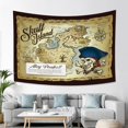 thumbnail image 4 of World Map Tapestry, Treasure Map Skull Island Mountain Coconut Tree Forest, 4 of 7