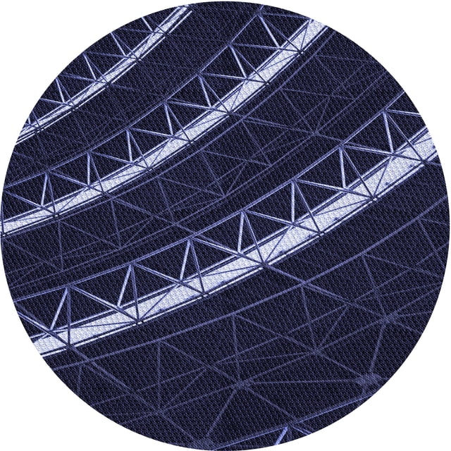 Ahgly Company Tapis Rond Lavable en Machine Intérieur Transitionnel Violet Pervenche Profond, 3 Pieds Rond