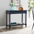 thumbnail image 2 of 2-Tier Console Table with 2 Drawers， Console Tables for Entryway, Sofa Table with Storage Shelves, Entryway Table Behind Sofa Couch, for Living Room, Kitchen, Navy Blue/Black, 2 of 9