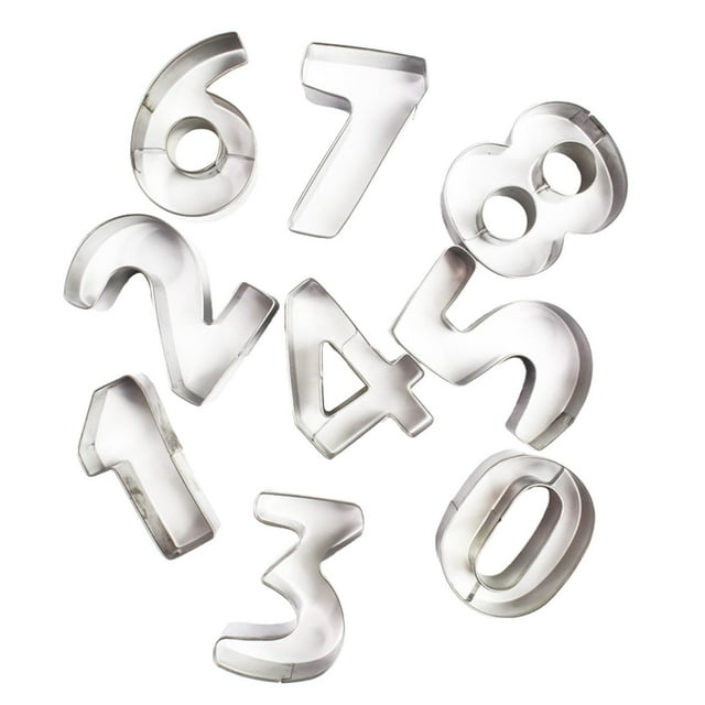 Bovemsi Popsicles Molds Numbers Cookie Cutters 2 Inches 9pcs Jelly Fondant Cutter Set Stainless Large Number Cutter For Fondant Cake Fruit Vegetables Or Dough Stainless