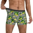 thumbnail image 3 of Men's Boxer Briefs, Lemons on Striped Soft Comfy Mens Underwear Boxer Briefs Breathable With Widen Waist, 3 of 7