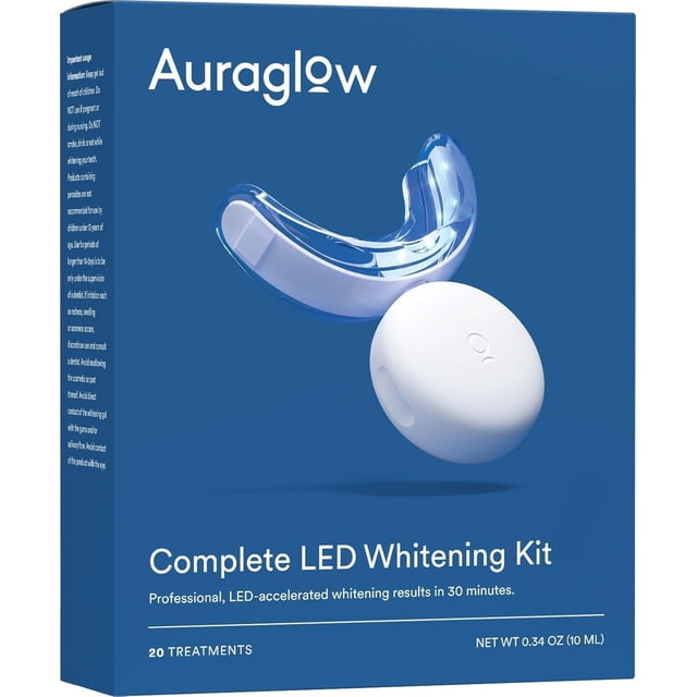 Kit de blanqueamiento dental Auraglow LED con gel de peróxido de carbamida al 35%