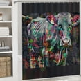 thumbnail image 6 of Orinice Cow Colors Glitch Art Bathroom Decor Set - Colorful Luxurious Polyester Fabric Shower Curtain Set with Hooks 36x72, 6 of 7