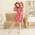 thumbnail image 3 of FORMRS Niños Bathrobe Unisex Hooded Robe Soft Plush Pajamas Sleepwear, Size 10-12T, Red Snowman, 3 of 7
