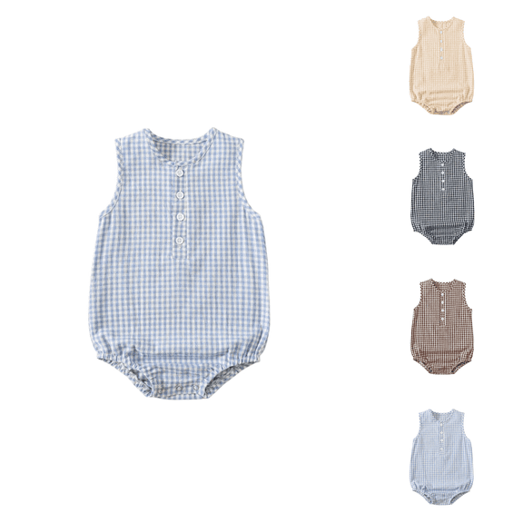 Ahuyic Boys Girls Pajamas,Toddler Kids Romper,Child's Summer Jumpsuit Boys And Girls Toddler Boys Girls Botton Short Sleeve Round Neck Cute Solid Shorts Rompers