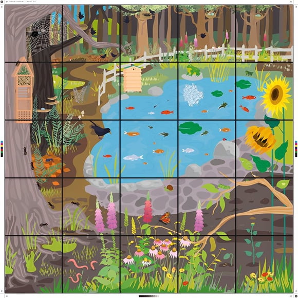 TTS Wildlife Garden Tapis pour Jouet de Codage de Robot Bee-Bot Ou Blue-Bot Accessoires, Programmation Éducative STEM Enseignement Apprentissage Activité en Classe Tapis de Jeu - 708-IT10129