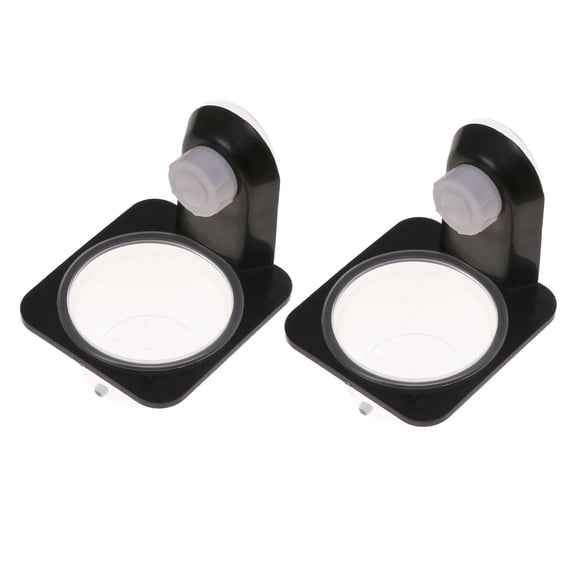 FRCOLOR 2pcs Reptile Food Water Dish Feeding Bowl for Tortoise Lizard with Single Case Suction Cup Style Black