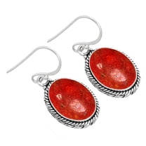 Natural Sponge Coral Women Jewelry 925 Sterling Silver Earring