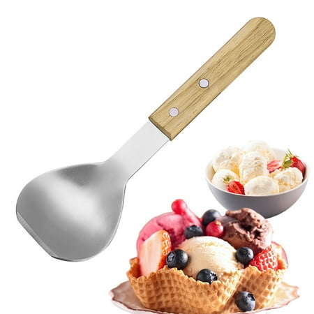 

Federra Ice Scoop Stainless Steel Wooden Handle Spoon Hard Scoop Scoop Kitchen Tool With Wood Handle