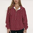 thumbnail image 4 of Sweatshirt for Women Long Sleeve Half Zip Pullover Women Polka Dot Top Casual Comfort Loungewear for Everyday Wear Fall Outfits, 4 of 5