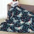 thumbnail image 6 of Honeii Glowing Butterfly Print Fleece Blanket - Throw Blanket for Bed, Sofa, Couch, Camping, and Travel , Microplush Ultra Soft Warm Blanket-40"x30", 6 of 7