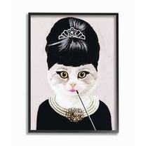 The Stupell Home Decor Collection Fashion Feline Jewelry And Makeup Cat Framed Giclee Texturized Art