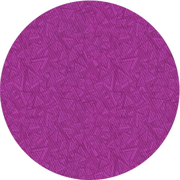 Ahgly Company Machine Washable Indoor Round Transitional Fuchsia or Magenta Purple Area Rugs, 6' Round