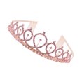 thumbnail image 1 of Diadema de cumpleaños para niña, ropa adornada con diamantes de imitación, diademas para celebración, accesorio de decoración, accesorio Accesorio para el cabello Oro rosa Diamante de imitación rosa Qarigey AP011165-01, 1 of 6