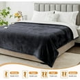 thumbnail image 6 of Heated Throw Blanket, Flannel Electric Blanket with 4 Hrs Timer, Auto-Off & 3 Heating Levels, Sherpa, Dark Grey, 62"x84", 6 of 6