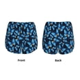 thumbnail image 4 of Disketp Blue Butterfly Print Women's Shorts Workout Shorts for Athletic Gym Running Shorts with Phone Pockets, 4 of 8