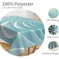 thumbnail image 3 of 60x84inches Abstract 3D Wave Pattern Tablecloth Modern Geometric Gradient Turquoise White Table Covers Waterproof Durable Polyester Fabric Table Cloth for Dining Room Living Room Home Decor, 3 of 7