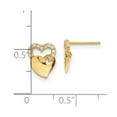 thumbnail image 2 of 14k Yellow Gold Polished Cubic Zirconia Double Love Heart Post Earrings 10x8mm Wide Stud Earring for Women, 2 of 2