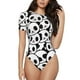 thumbnail image 1 of Balery Cute Panda Body de cuello redondo de manga corta para mujer Tops de manga corta Tops básicos-Small, 1 of 7