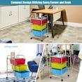 thumbnail image 6 of CZMDZH Rolling Cart with Drawers, Craft Organizer with Wheels, 3 Drawer Storage Container Bins for Back to School Office Scrapbook Paper Tools Red, Green & Blue, 6 of 18