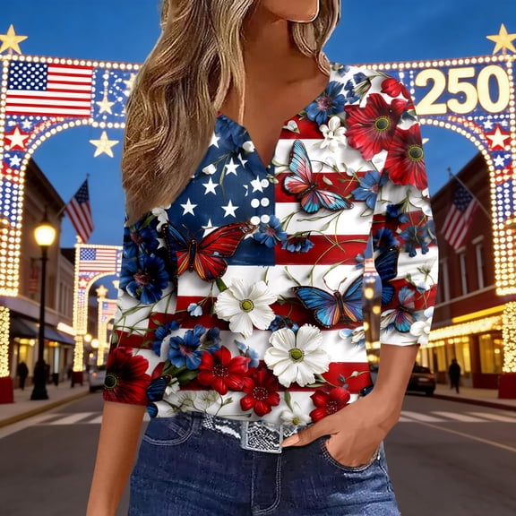 MAIHAN 250th Anniversary T-Shirt Women 4th Of July Shirt 250 Years Independence Tee Crew Neck Short Sleeve Summer T-Shirt Plus Size T Shirts for Women