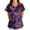 02-Yellow, variant on Womens Animal Print Nurse Uniforms Scrub Tops for Woman, Short Sleeve V Neck Scrub Shirt with Pockets - Purple - M