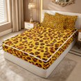 thumbnail image 3 of Erosebridal Leopard Animal Print Zipper Queen Comforter Set with Fitted Sheet and 2 Pillowcases for Girls, Golden Cheetah Spot Zipper Bedding Set, Reversible, 4pcs, 3 of 7