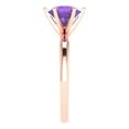 thumbnail image 3 of 2 ctw Solitaire Anniversary Ring for Women | Round Cut Natural Amethyst | Hyperallergenic Solid 14K Rose Gold, 3 of 5
