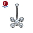 thumbnail image 1 of F136 Titanium Navel Piercing Zircon Diaphragm Clicker Hinge Segment Charming Belly Button Ring Body Jewelry Woman Accessories FGS, 1 of 7