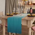 thumbnail image 2 of Table Runners 70 Inches Long Dress Scarves, Teal Blue Ombre Farmhouse Coffee/Dining/Kitchen Table Decor, Holiday Table Runner, Contemporary Gradient Abstract Art 13x70 Inch, 2 of 9