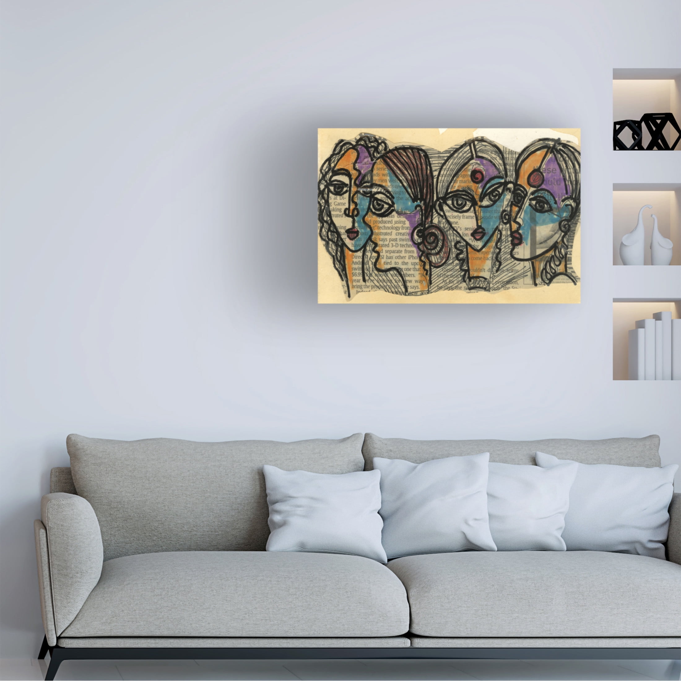 Canvas Wall Art - Medha Karandikar 'Speaking' Wall Art for Living Room, Bedroom, or Office Décor by Trademark Fine Art - 47 x 30 Inches