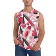 thumbnail image 3 of Uemuo Makeup Pattern Men's Sleeveless T-Shirt,Muscle Athletic Tank Top, Moisture-wicking Quick-dry Breathable Classic Tee Top for Gym Run Outdoor Sports-XX-Large, 3 of 8