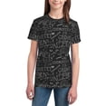 thumbnail image 2 of Honeii Black Scientific Print Youth Short Sleeve T-Shirt,Boys Athletic Shirt,Quick Dry Short Sleeve Performance Moisture Wicking T Shirt, 2 of 6
