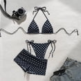 thumbnail image 7 of Women's Two Piece Swimsuits Polka Bikini Tankini Swimsuit With Beach Cover Up Skirt Summer Swimwear 2 Piece Bathing Suits L, 7 of 7